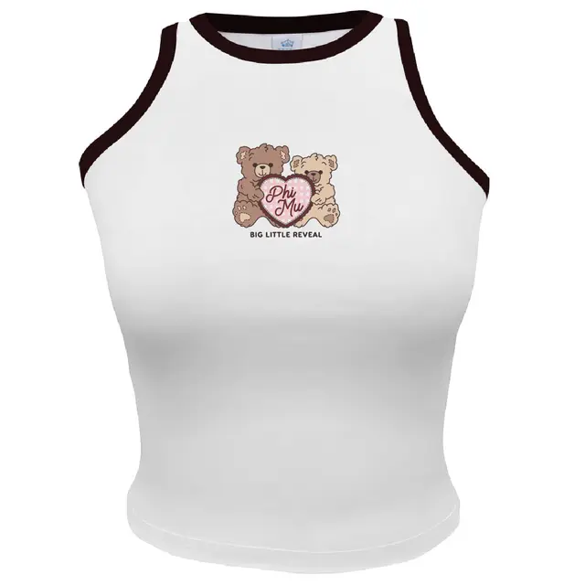 Phi Mu Teddy Bear Plaid Heart Big Little Reveal Tank 2