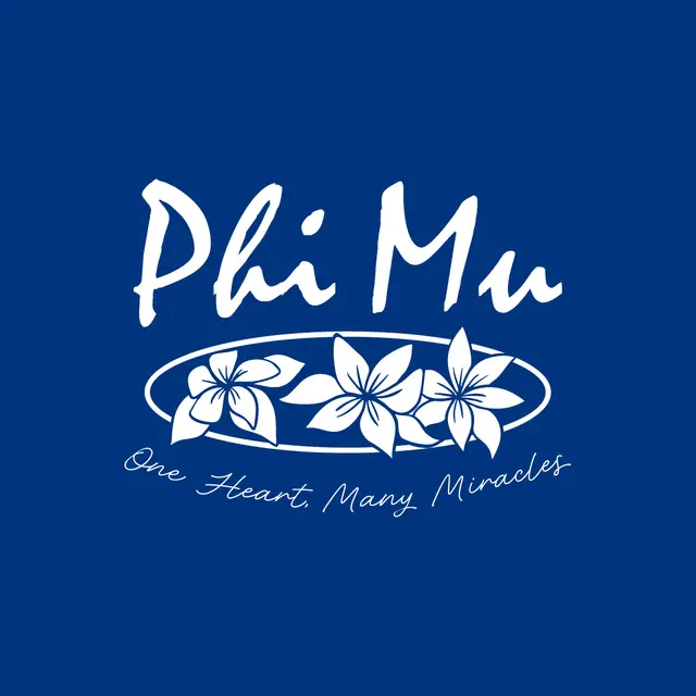 Phi Mu Floral Text with Oval Philanthropy Tank
