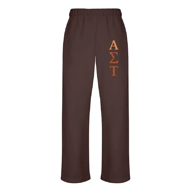 Alpha Sigma Tau Leopard Print Letters PR Sweatpants 2