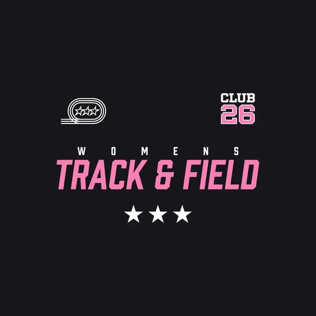 Womens Track & Field Pink Block Letters PR Shirt