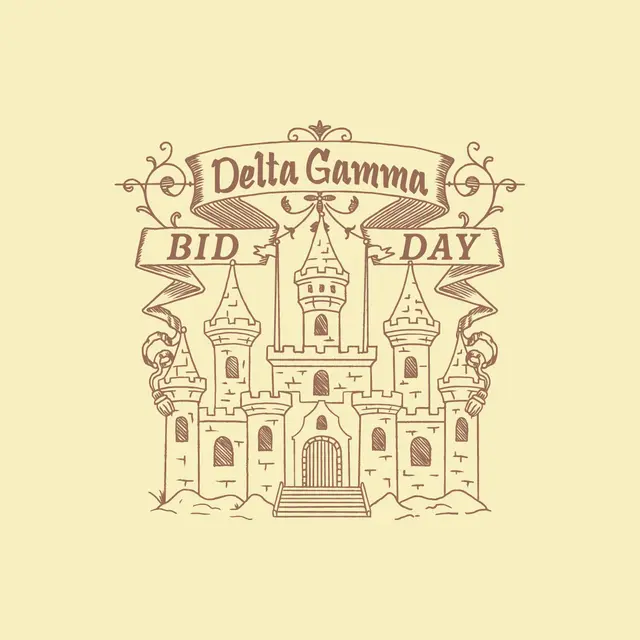 Delta Gamma Castle Illustration Bid Day Tank