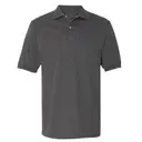Customizable Jerzees Adult 5.6 Oz. Spotshield Jersey Polo 437 Black Heather Front