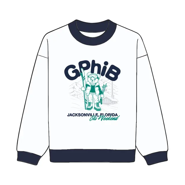 Gamma Phi Beta Ski Bear Illustration PR Sweater 2