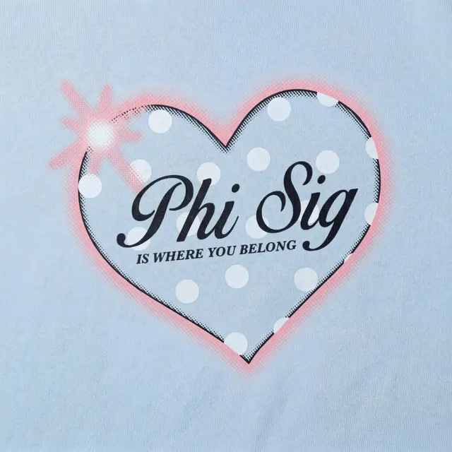Phi Sigma Sigma Polka Dot Heart Rush Shirt