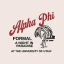 Alpha Phi Palm Tree Flowing Script Formal Shirt