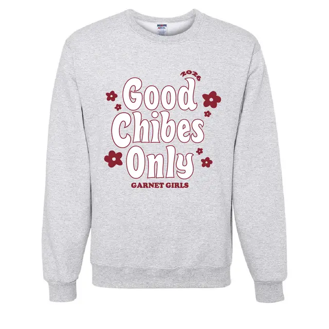 Garnet Girls Curvy Lettering Floral PR Crewneck 2