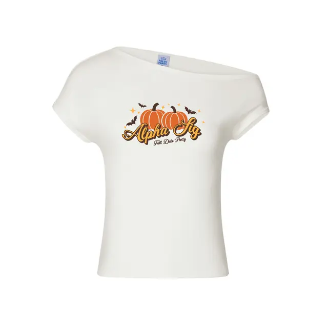 Alpha Sigma Alpha Pumpkin Illustration Date Party Shirt 2