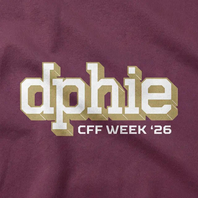 Delta Phi Epsilon Bold Block Text Philanthropy Hoodie