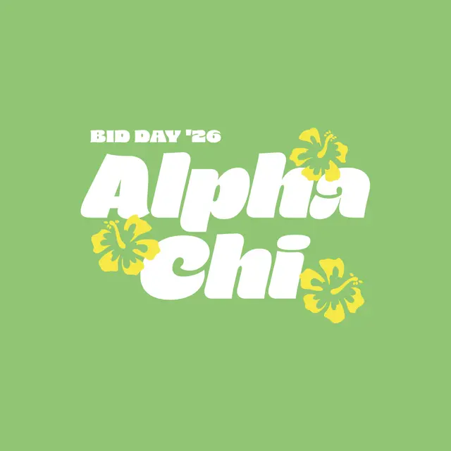 Alpha Chi Omega Bold Hibiscus Bid Day Shirt