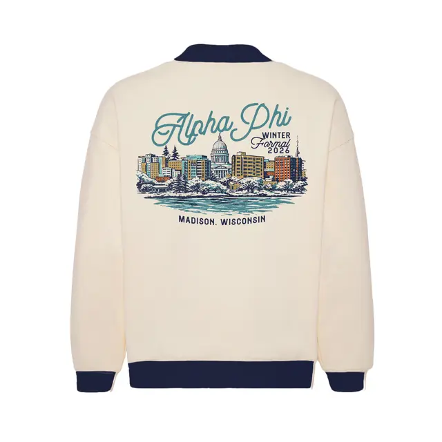 Alpha Phi Hand Drawn Cityscape Winter Formal Sweater 2