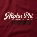 Alpha Phi Script Lettering Racing Stripes PR Tank