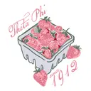 Theta Phi Alpha Container Full of Strawberries Drawing PR Crop Top