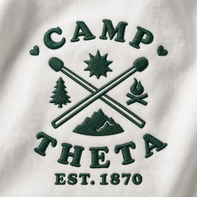 Kappa Alpha Theta Crossed Sticks Camp Retreat Shirt