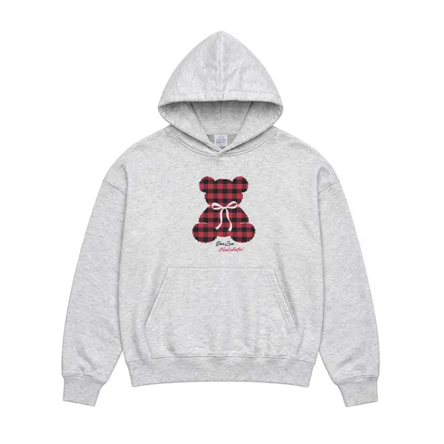 Delta Zeta Plaid Bear Illustration Date Parties Hoodie 2