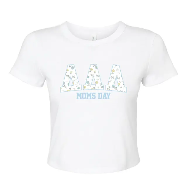 Floral Patterned Greek Text Mom's Day Shirt Design for Delta Delta Delta