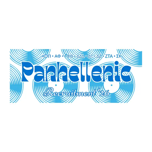 Panhellenic Swirling Blue Text Rush Hoodie