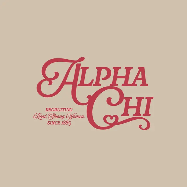Alpha Chi Omega Bold Script Recruitment Tank