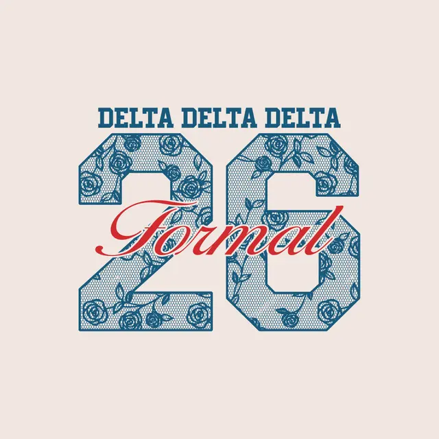 Delta Delta Delta Floral Number Formal Shirt