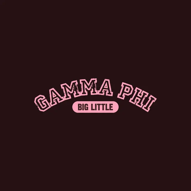Gamma Phi Beta Pink Arched Text Big Little Reveal Shirt