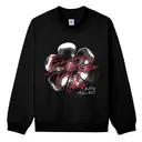 Alpha Omicron Pi Red Script Metallic Flower Bid Day Crewneck 2