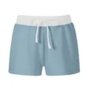 Fresh Prints Malibu Heavyweight Low Waist Color Block Sweatshorts Slate Blue White mto Front