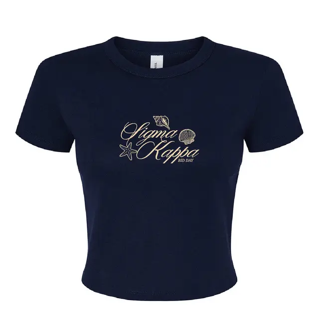 Sigma Kappa Seashell Script Bid Day Shirt 2