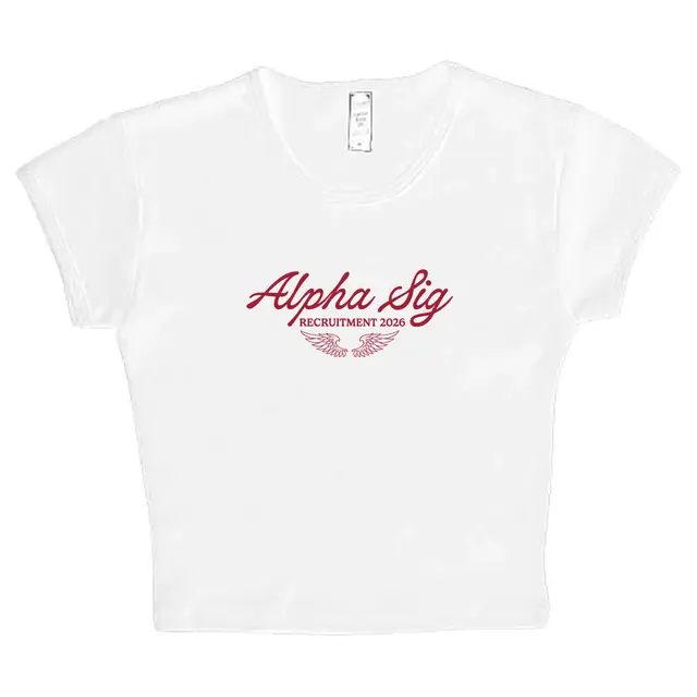 Alpha Sigma Alpha Flowy Script with Wings Recruitment Shirt 2