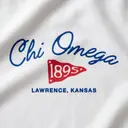 Chi Omega Flowing Script and Flag PR Shirt