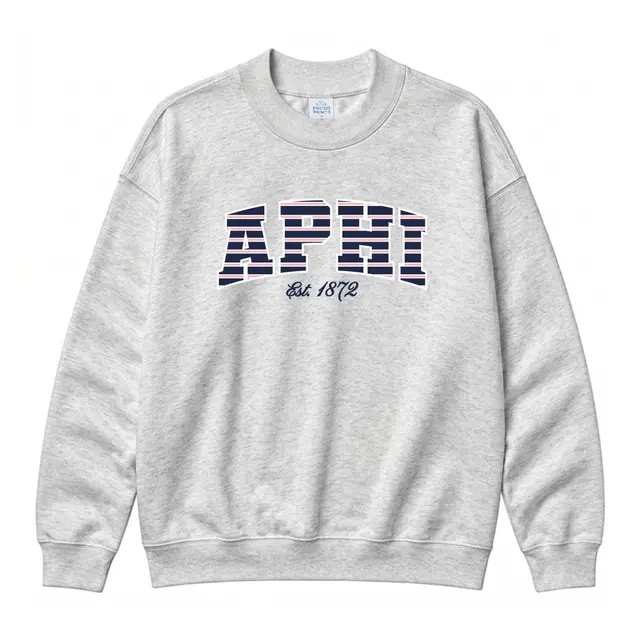 Alpha Phi Striped Block Lettering PR Sweater 2