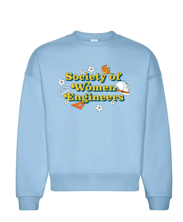 Society of Women Engineers Floral Design Typography Crewneck