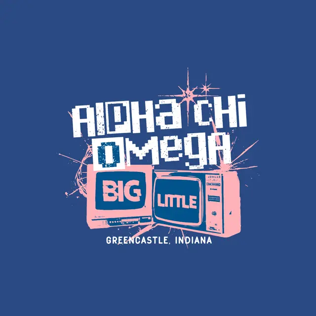 Alpha Chi Omega Retro TV Big Little Reveal Shirt