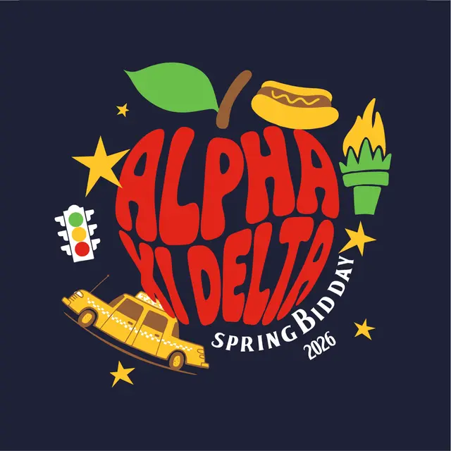 Alpha Xi Delta NYC Apple Graphic Rush Crewneck