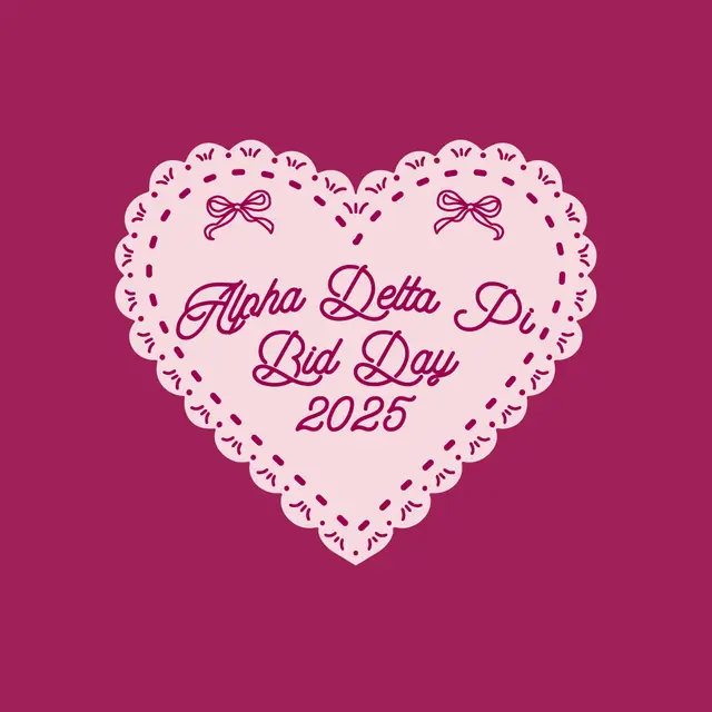 Alpha Delta Pi Lace Heart Text Bid Day Shirt