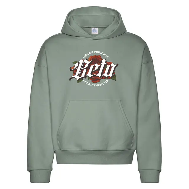Beta Theta Pi Gothic Text with Roses Rush & Bid Hoodie 2