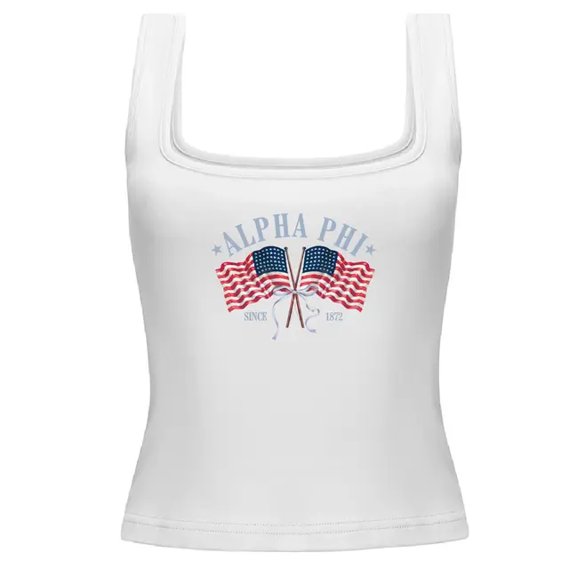 Alpha Phi Double Flag Patriotic PR Tank 2