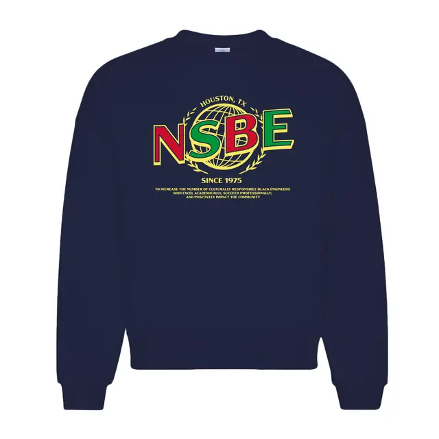 National Society of Black Engineers Bold Color Block Lettering PR Crewneck 2