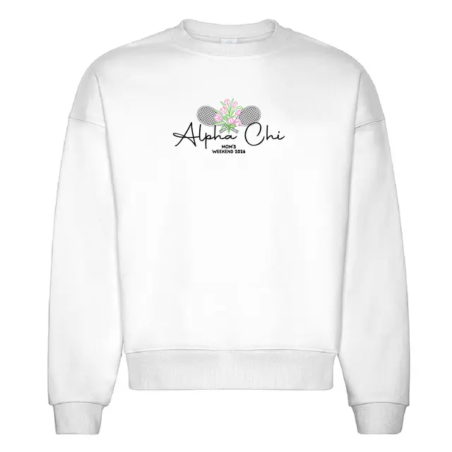 Alpha Chi Omega Tennis Racket Bouquet Mom's Weekend Crewneck 2