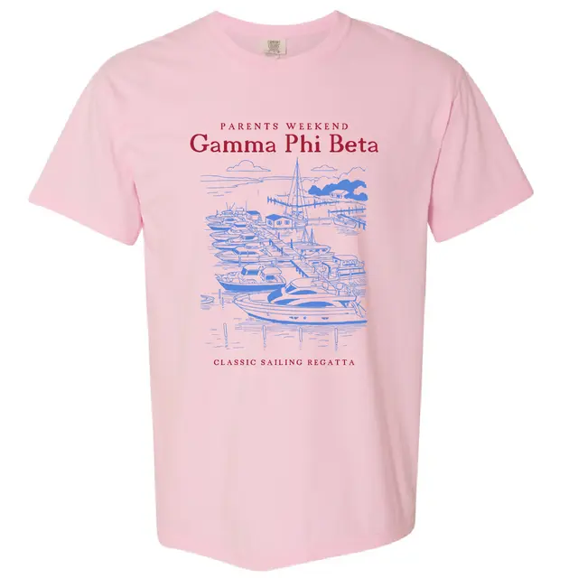 Gamma Phi Beta Boats and Marinas Illustration Parents Weekend Shirt 2