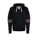 Customizable J America Sport Lace Colorblocked Fleece Hooded Sweatshirt 8832 Black Front