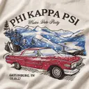 PHI KAPPA PSI Mountain Landscape Retro Car Winter Date Party Crewneck