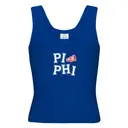 Pi Beta Phi Bold Block Text with Megaphone Bid Day Tank 2