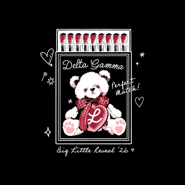 Delta Gamma Teddy Bear and Matchsticks Big Little Reveal Shirt