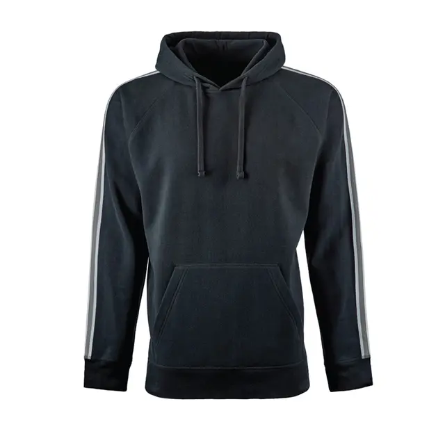 Customizable J America Rival Fleece Hooded Sweatshirt 8640 Black Front