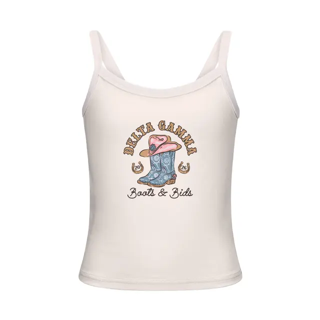 Delta Gamma Cowboy Boots Floral Illustration Rush Tank 2