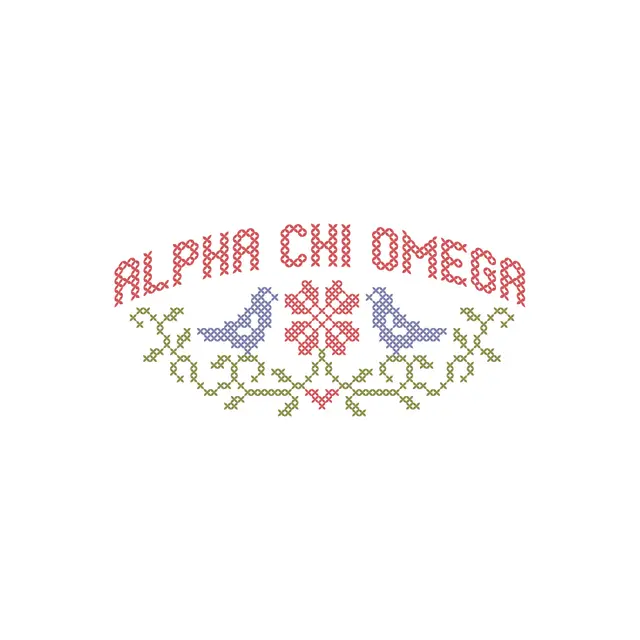 Alpha Chi Omega Cross Stitch Birds PR Tank