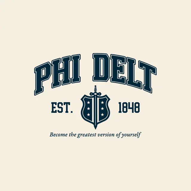 Phi Delta Theta Bold Lettering and Crest PR Hoodie