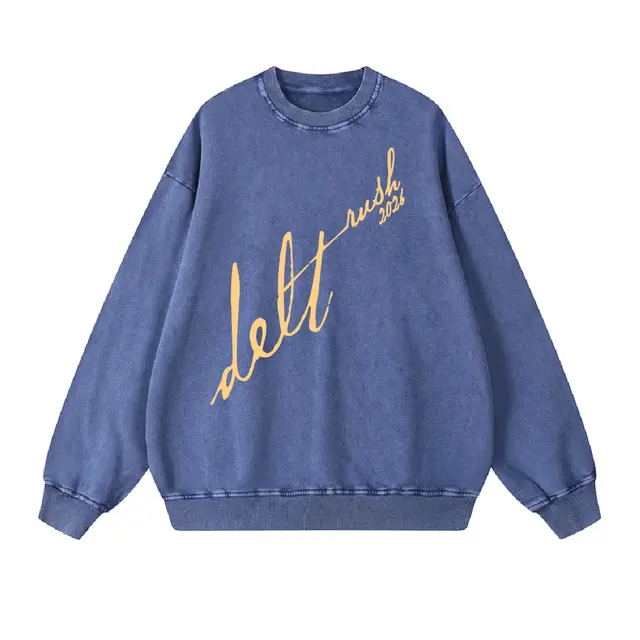 Delta Tau Delta Slanted Script Text Rush Sweater 2