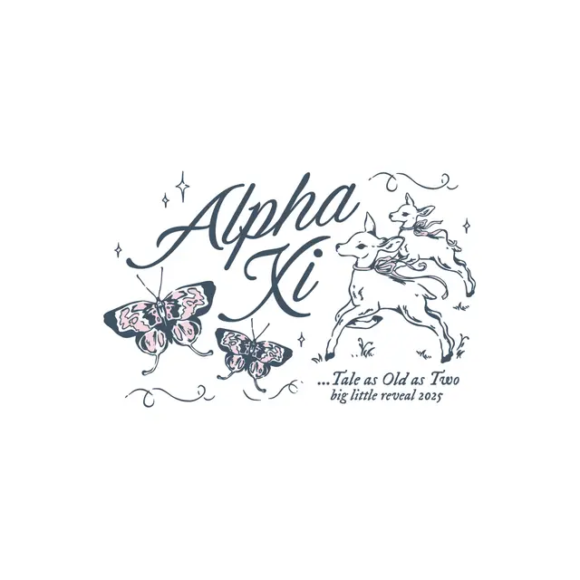 Alpha Xi Delta Butterflies and Fawns Big Little Reveal Shirt