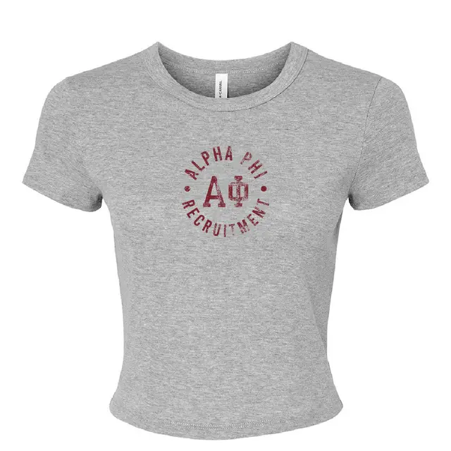 Alpha Phi Bold Distressed Lettering Rush Shirt 2