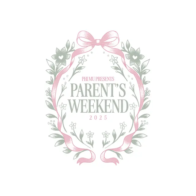 Phi Mu Floral Wreath and Ribbon Parent's Weekend Sweater